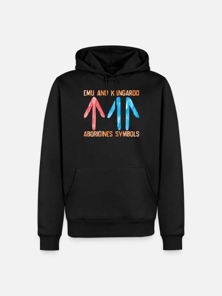 Emu Kangaroo Aborigines - Männer Premium Bio Hoodie - Schwarz