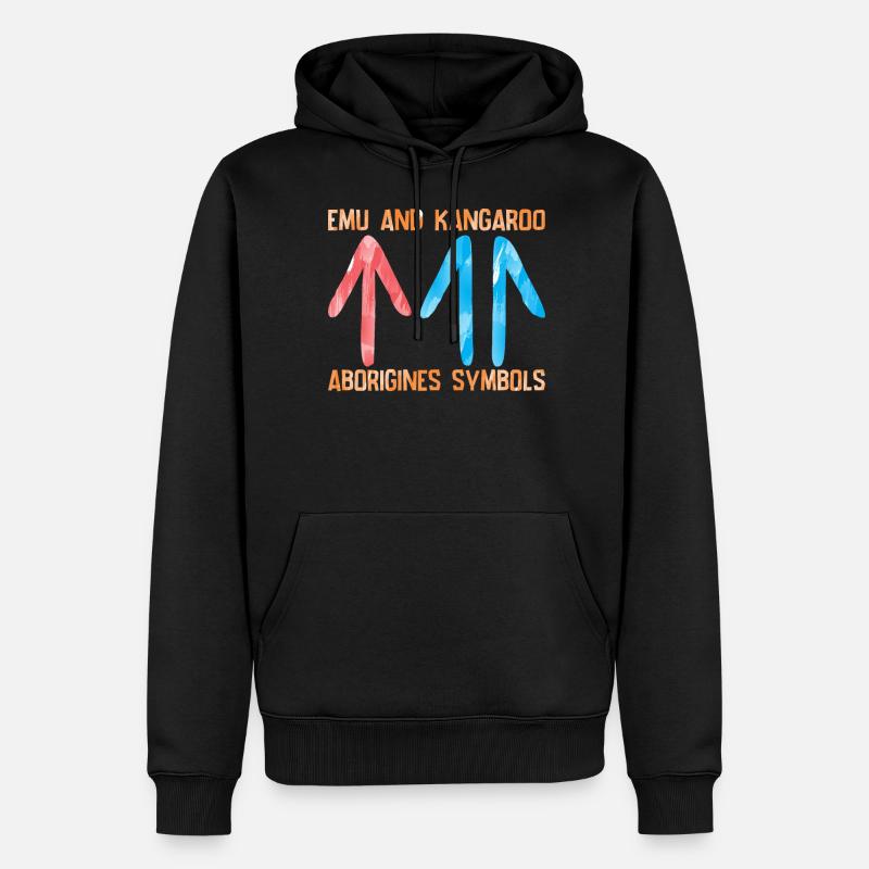 Émeu Kangourou Aborigène - Sweat à capuche Premium bio Homme - noir