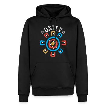 Australian Unity - Männer Premium Bio Hoodie - Schwarz - Vorne - Nico (187cm)