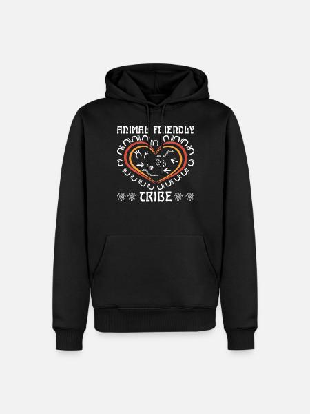 Animal Friendly Tribe - Men’s Premium Organic Hoodie - black