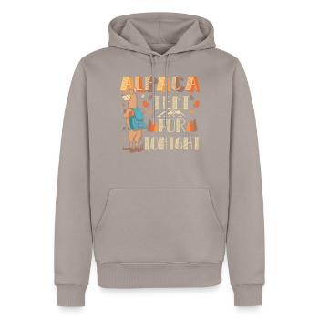 alpaca tent for tonight! - Men’s Premium Organic Hoodie - taupe - Front - Nico (187cm)