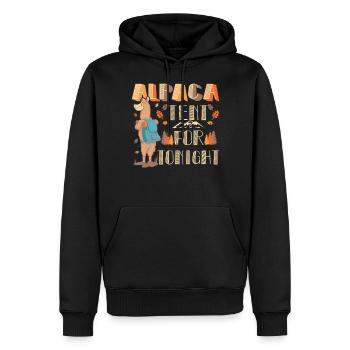 alpaca tent for tonight! - Männer Premium Bio Hoodie - Schwarz - Vorne - Nico (187cm)