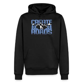 Create roads - Männer Premium Bio Hoodie - Schwarz - Vorne - Nico (187cm)