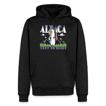 alpaca tent to sleep - Männer Premium Bio Hoodie - Schwarz - Vorne - Nico (187cm)