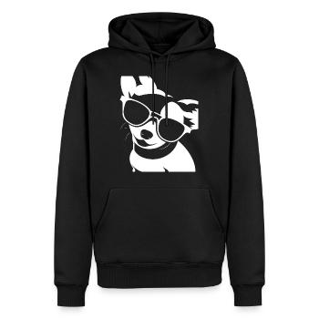 Lustiger Chihuahua mit Sonnenbrille Chihuahuas - Männer Premium Bio Hoodie - Schwarz - Vorne - Nico (187cm)