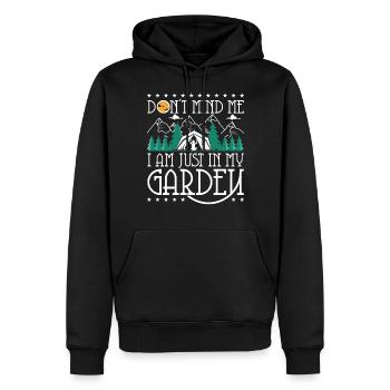 Don't mind me I am just in my garden - Männer Premium Bio Hoodie - Schwarz - Vorne - Nico (187cm)