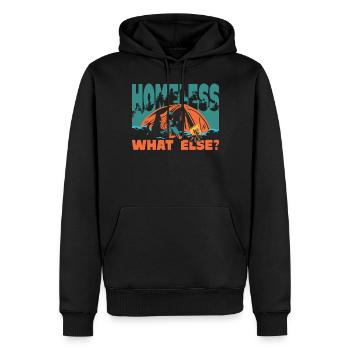 homeless What else? - Männer Premium Bio Hoodie - Schwarz - Vorne - Nico (187cm)