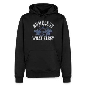 homeless What else? - Männer Premium Bio Hoodie - Schwarz - Vorne - Nico (187cm)