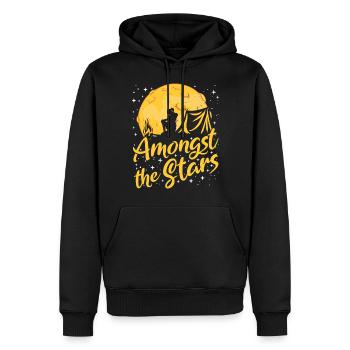 Parmi les étoiles - Sweat à capuche Premium bio Homme - noir - Devant - Nico (187cm)