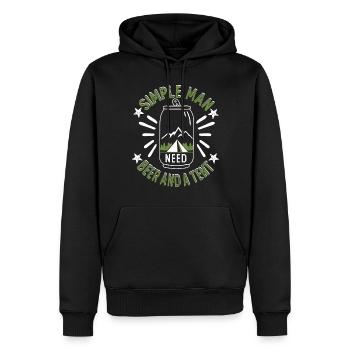 simple man Need beer and a tent - Männer Premium Bio Hoodie - Schwarz - Vorne - Nico (187cm)