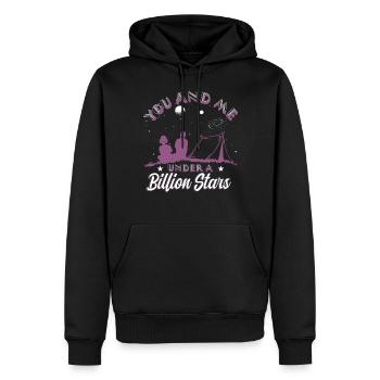 you and me under a billion stars - Männer Premium Bio Hoodie - Schwarz - Vorne - Nico (187cm)
