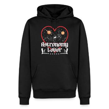 Astrophysique - Sweat à capuche Premium bio Homme - noir - Devant - Nico (187cm)