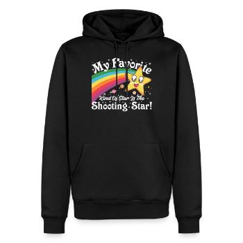 Mon type d’étoile préféré est l’étoile filante ! - Sweat à capuche Premium bio Homme - noir - Devant - Nico (187cm)