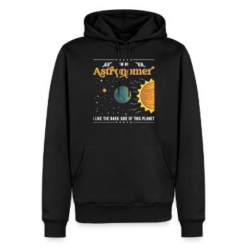 Ich bin Astronom - Männer Premium Bio Hoodie - Schwarz - Vorne - Nico (187cm)