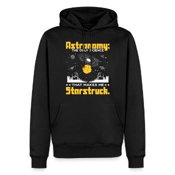 Astronomie: Die Wissenschaft, die mich begeistert. - Männer Premium Bio Hoodie - Schwarz - Vorne - Nico (187cm)