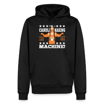 Ich bin eine Kerzenmachermaschine! - Männer Premium Bio Hoodie - Schwarz - Vorne - Nico (187cm)