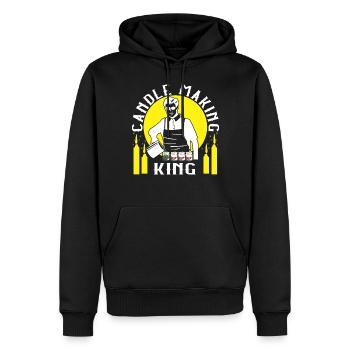 Roi de fabrication de bougies - Sweat à capuche Premium bio Homme - noir - Devant - Nico (187cm)