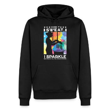Ich funkle (wegen der vielen Kerzenherstellung). - Männer Premium Bio Hoodie - Schwarz - Vorne - Nico (187cm)