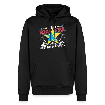 Je suis une rock star, mais pas dans un groupe - Sweat à capuche Premium bio Homme - noir - Devant - Nico (187cm)