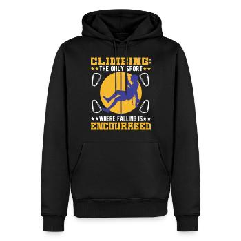 Die einzige Sportart, bei der Stürze gefördert wird - Männer Premium Bio Hoodie - Schwarz - Vorne - Nico (187cm)