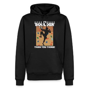 Ich bin ein "Felsbrocken", als du denkst! - Männer Premium Bio Hoodie - Schwarz - Vorne - Nico (187cm)