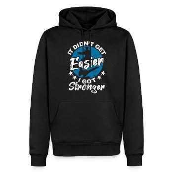 Die Kopfschmerzen, die du fühlst, sind mein Fuß - Männer Premium Bio Hoodie - Schwarz - Vorne - Nico (187cm)