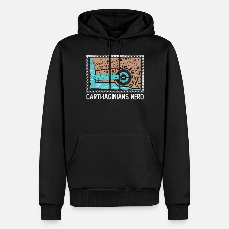 Karthager Nerd - Männer Premium Bio Hoodie - Schwarz