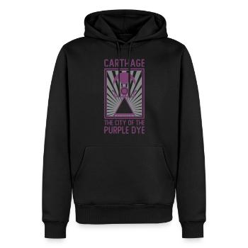 Carthage, la ville de la teinture pourpre - Sweat à capuche Premium bio Homme - noir - Devant - Nico (187cm)