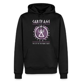 Karthago, die Stadt der punischen Schrift - Männer Premium Bio Hoodie - Schwarz - Vorne - Nico (187cm)