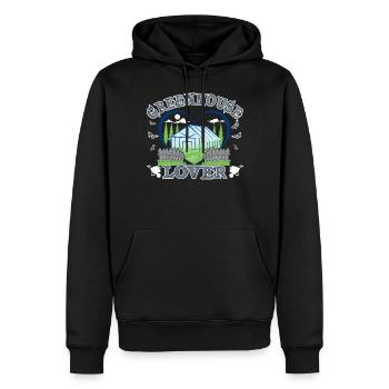 Amoureux des serres - Sweat à capuche Premium bio Homme - noir - Devant - Nico (187cm)