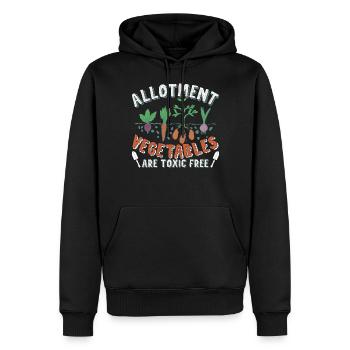 Kleingartengemüse ist giftfrei - Männer Premium Bio Hoodie - Schwarz - Vorne - Nico (187cm)
