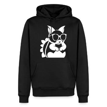 Funny Squirrel Wearing Sunglasses Squirrels - Men’s Premium Organic Hoodie - black - Front - Nico (187cm)