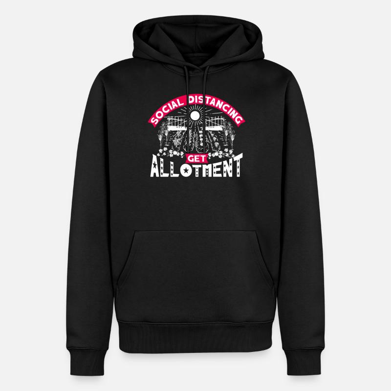 Distanciation sociale obtenir l’allocation - Sweat à capuche Premium bio Homme - noir