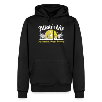 Kleingarten Die wahre Gemüsefabrik - Männer Premium Bio Hoodie - Schwarz - Vorne - Nico (187cm)