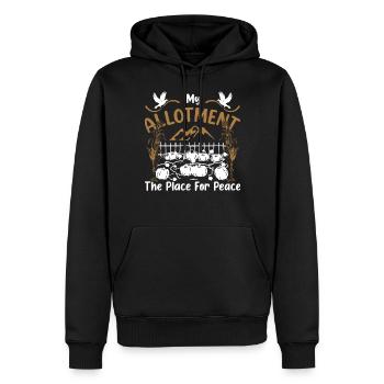 Mein Schrebergarten, der Ort des Friedens - Männer Premium Bio Hoodie - Schwarz - Vorne - Nico (187cm)