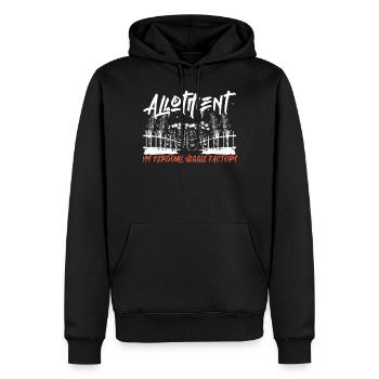 Kleingarten Die wahre Gemüsefabrik - Männer Premium Bio Hoodie - Schwarz - Vorne - Nico (187cm)