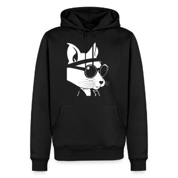 Funny Squirrel Wearing Sunglasses Squirrels - Men’s Premium Organic Hoodie - black - Front - Nico (187cm)
