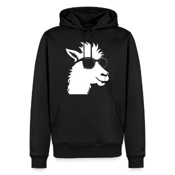 Funny Alpaca Wearing Sunglasses Cool Alpacas - Men’s Premium Organic Hoodie - black - Front - Nico (187cm)
