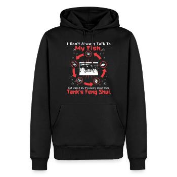 Je ne parle pas toujours à mes poissons - Sweat à capuche Premium bio Homme - noir - Devant - Nico (187cm)