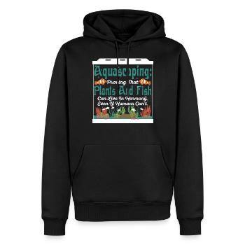 fish can live in harmony, even if humans can't. - Men’s Premium Organic Hoodie - black - Front - Nico (187cm)