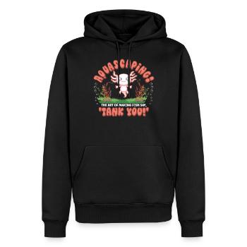 the art of making fish say, 'Tank you! - Men’s Premium Organic Hoodie - black - Front - Nico (187cm)