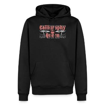 Reine de la calligraphie - Sweat à capuche Premium bio Homme - noir - Devant - Nico (187cm)