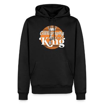 Roi de la calligraphie - Sweat à capuche Premium bio Homme - noir - Devant - Nico (187cm)