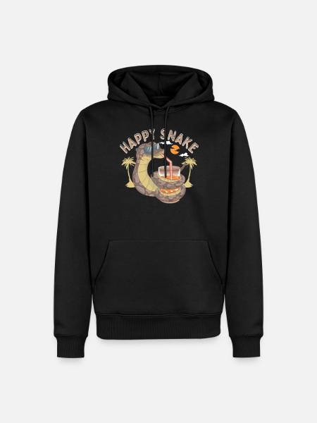 serpent heureux - Sweat à capuche Premium bio Homme - noir