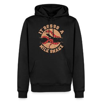 C’est un serpent de lait - Sweat à capuche Premium bio Homme - noir - Devant - Nico (187cm)