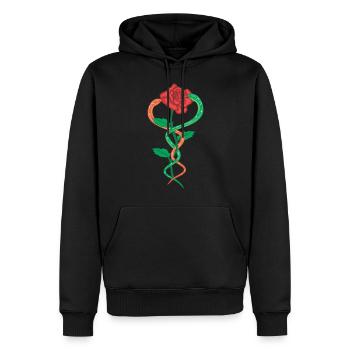 Schlange - Männer Premium Bio Hoodie - Schwarz - Vorne - Nico (187cm)