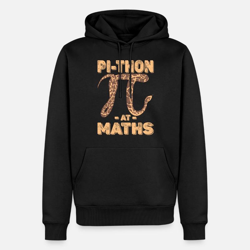 Pi-thon at maths - Men’s Premium Organic Hoodie - black