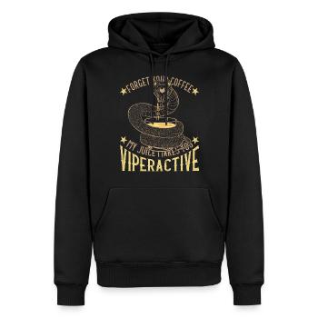 Vergiss deinen Kaffee, mein Saft macht dich viperaktiv - Männer Premium Bio Hoodie - Schwarz - Vorne - Nico (187cm)