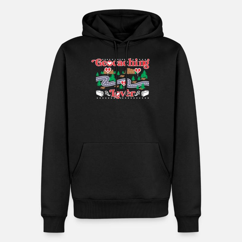 Amateur de géocaching - Sweat à capuche Premium bio Homme - noir