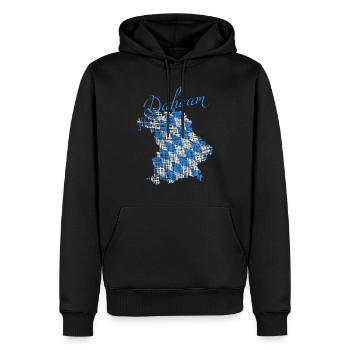 Dahoam, Bayern, Oberbayern - Männer Premium Bio Hoodie - Schwarz - Vorne - Nico (187cm)